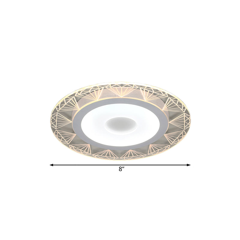 Ruitvormige plafondlamp modern acryl 8"/16,5"/20,5" brede LED woonkamer inbouwlamp in warm/wit licht
