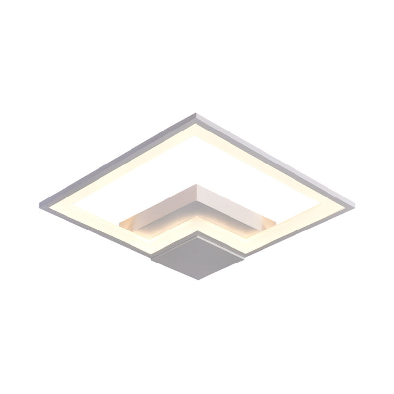 Black/White/Black and White Torch Square Ceiling Lamp Simplicity 16"/19.5"/23.5" Wide LED Acrylic Flush Mount Light in Warm/White Light