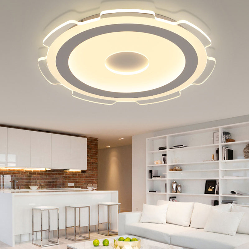 16,5 "/20,5" /24,5 "Équipement de large Flushmount Modern Acrylique LED salon Flush Light Light in Warm / White Light