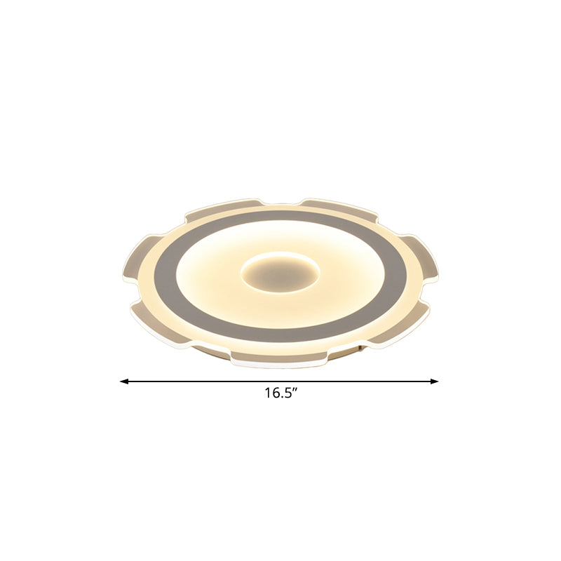 16,5 "/20,5" /24,5 "Équipement de large Flushmount Modern Acrylique LED salon Flush Light Light in Warm / White Light