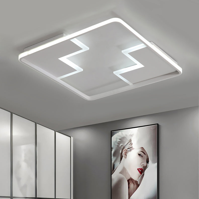 Acrylic Block Flush Ceiling Light Fixture Simplicity 19"/23"/27.5" Wide LED White/Black Flush Mount Lamp in Warm/White Light