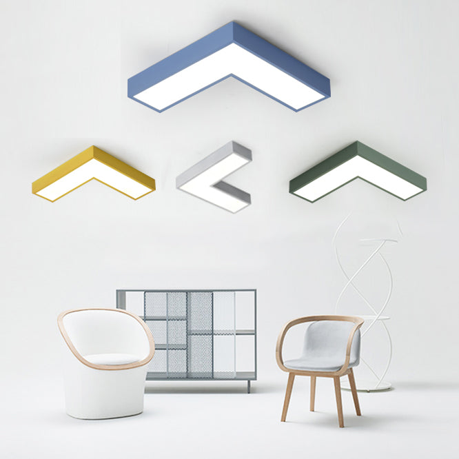 10 "/14" Flush Wide Flush Mount Light Minimalism Acrylic Grey / Yellow / Blue LED Ceiling Flush Light Fixture in White / Warm