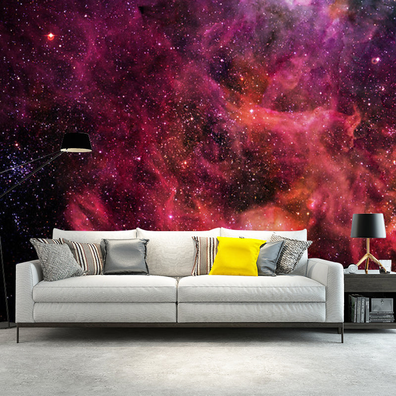 Purple and Pink Simplicity Mural Full Size Galaxy Wall Art for Ceiling, Personalized Size Available