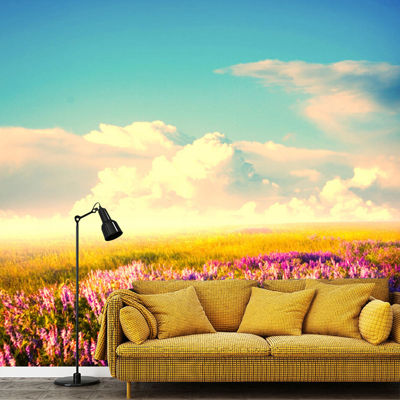 Whole Nordic Wall Mural Decal in Multi-Color Blossom and Sky Wall Art, Personalized Size Available