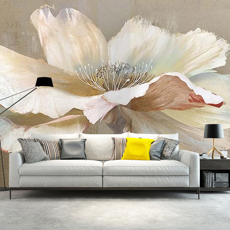 Blossoming Flower Wall Mural Decal for Home Decoration, Brown, Personalized Size Available