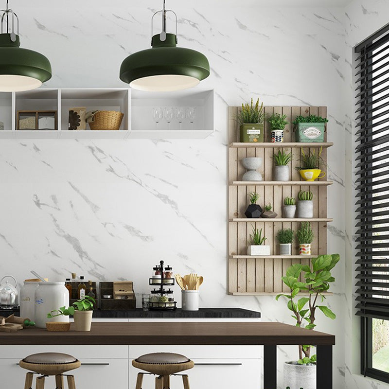 Marble Effect Wall Decor 23.5"W x 10'L Vinyl Wallpaper Roll for Dining Room, Peel and Stick