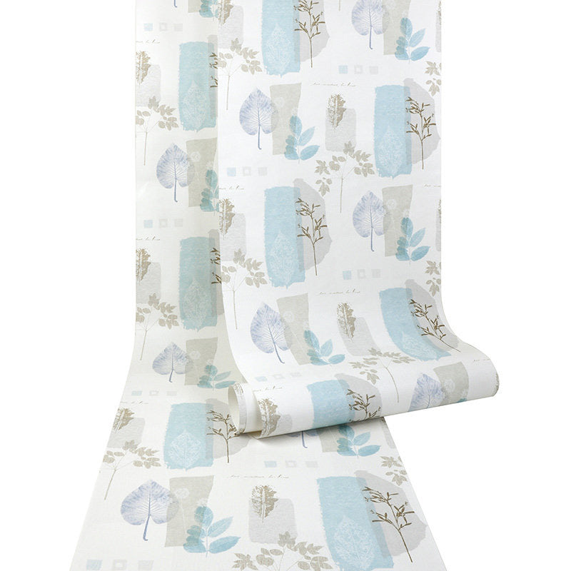 Decorative Leaves Wallpaper Non-Woven Fabric Minimalist Wall Covering for Bedroom