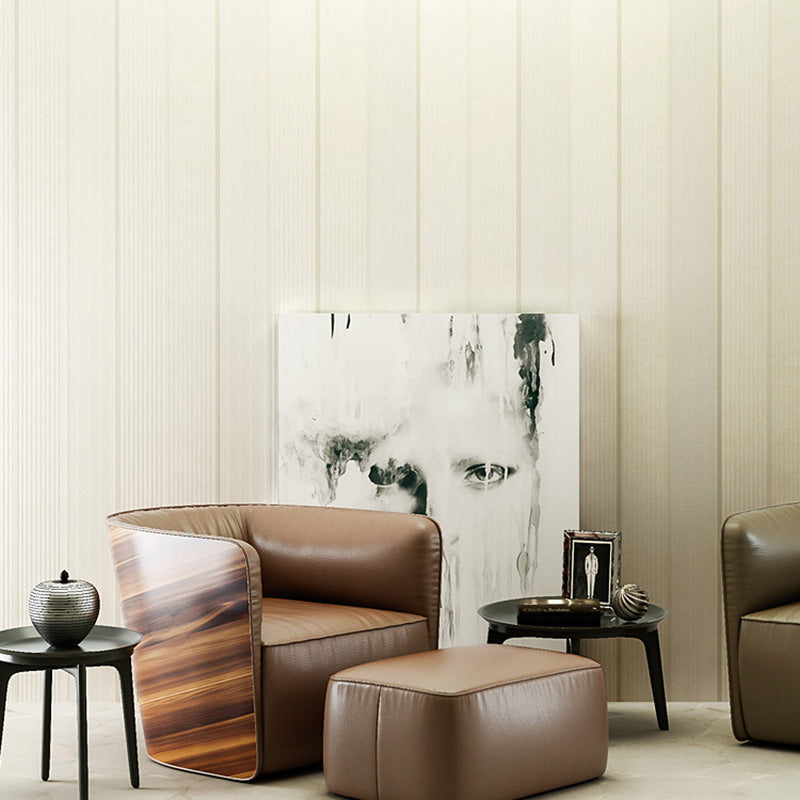 Simplicity Wall Covering in Soft Color Vertical Stripe Wallpaper Roll, 20.5"W x 31'L