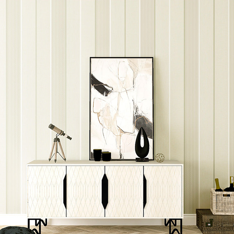 Simplicity Wall Covering in Soft Color Vertical Stripe Wallpaper Roll, 20.5"W x 31'L