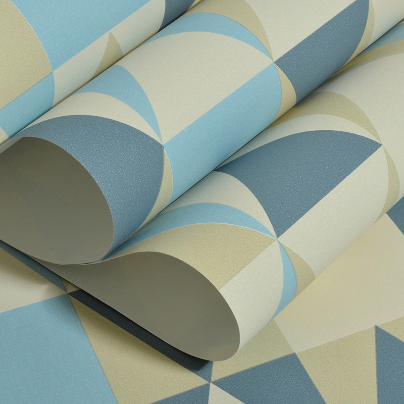 Minimalist Harlequin Wallpaper Roll in Blue and Yellow Home Decorative Wall Covering, 33' by 20.5"