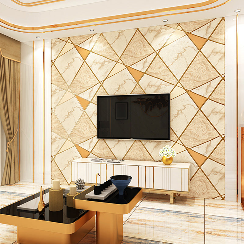 Natural Color Marble Effect Wallpaper Stain-Resistant Flock Textured Wall Covering for Bathroom