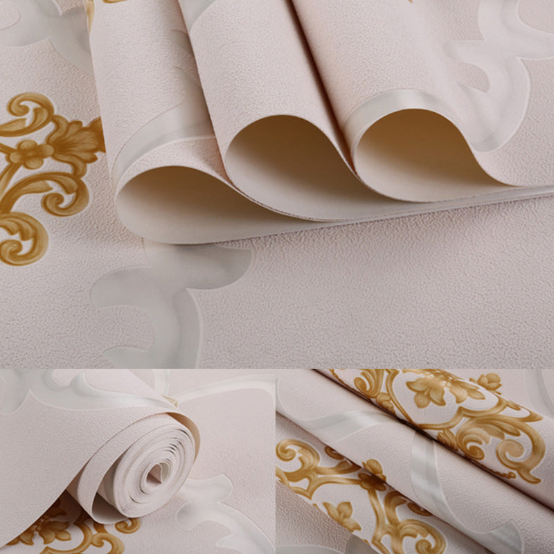 Color Block Wallpaper Roll 20.5 in x 33 ft Flock Wall Covering for Guest Room, Non-Pasted