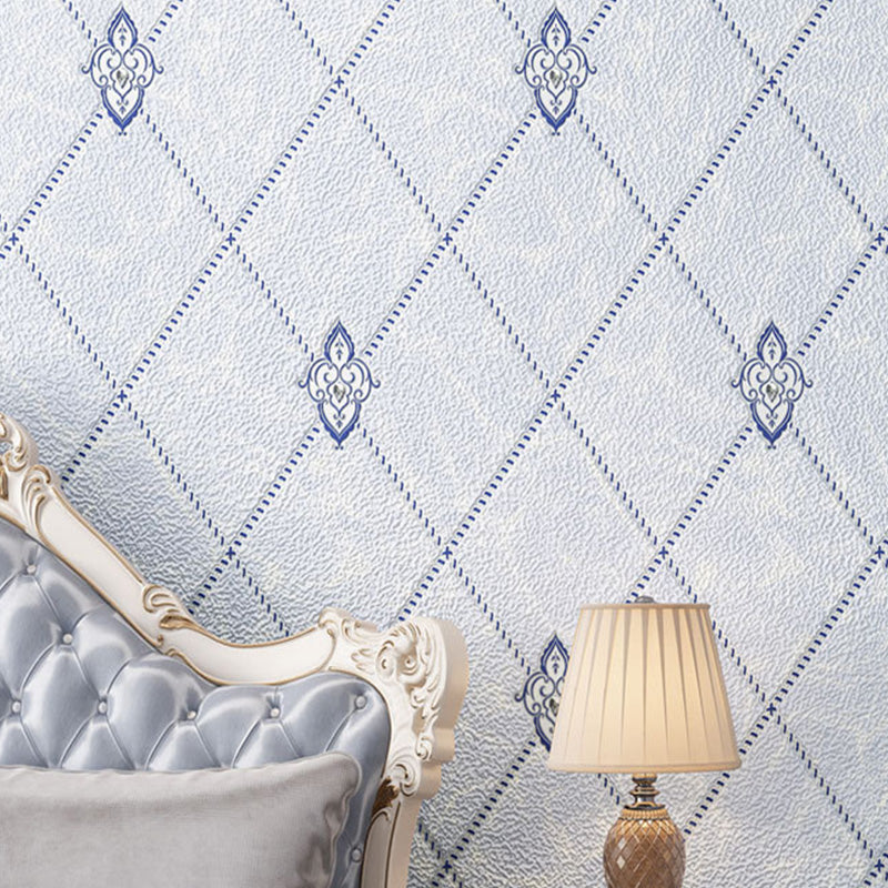 Decorative Harlequin Wall Covering Flock Textured Simple Wallpaper for Dining Room with Embedded Diamond