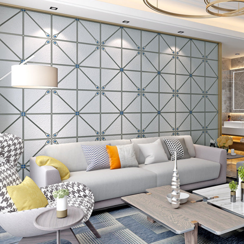 Geometries Wallpaper Roll for Living Room Decoration Simplicity Flock Wall Covering, 20.5-inch x 33-foot