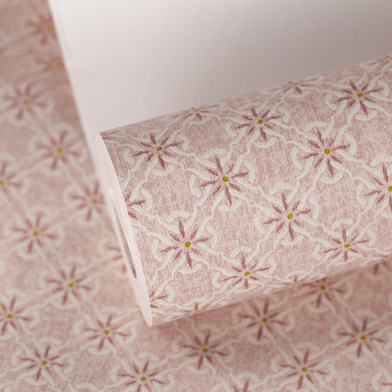 Dense Flower Design Wall Covering Non-Woven Wallpaper for Girls, 33-foot x 20.5-inch