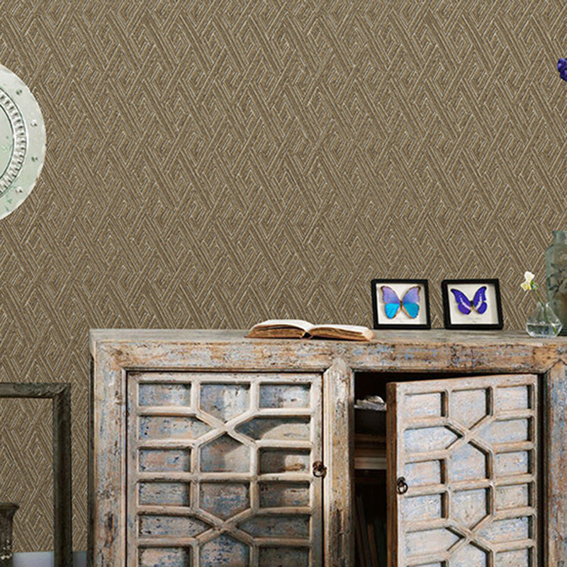 Color Block Wallpaper Roll in Neutral Color Non-Woven Material Wall Covering for Bedroom, 33' x 20.5"