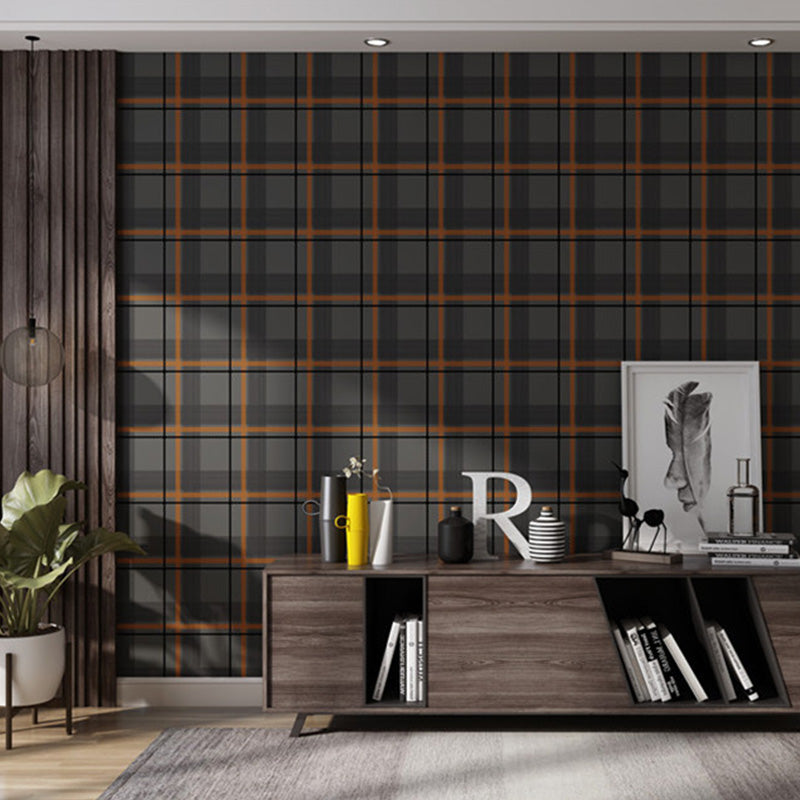 Lichtgekleurde Checker-wandbekleding Vlekbestendig behangrol voor gastenkamerdecoratie