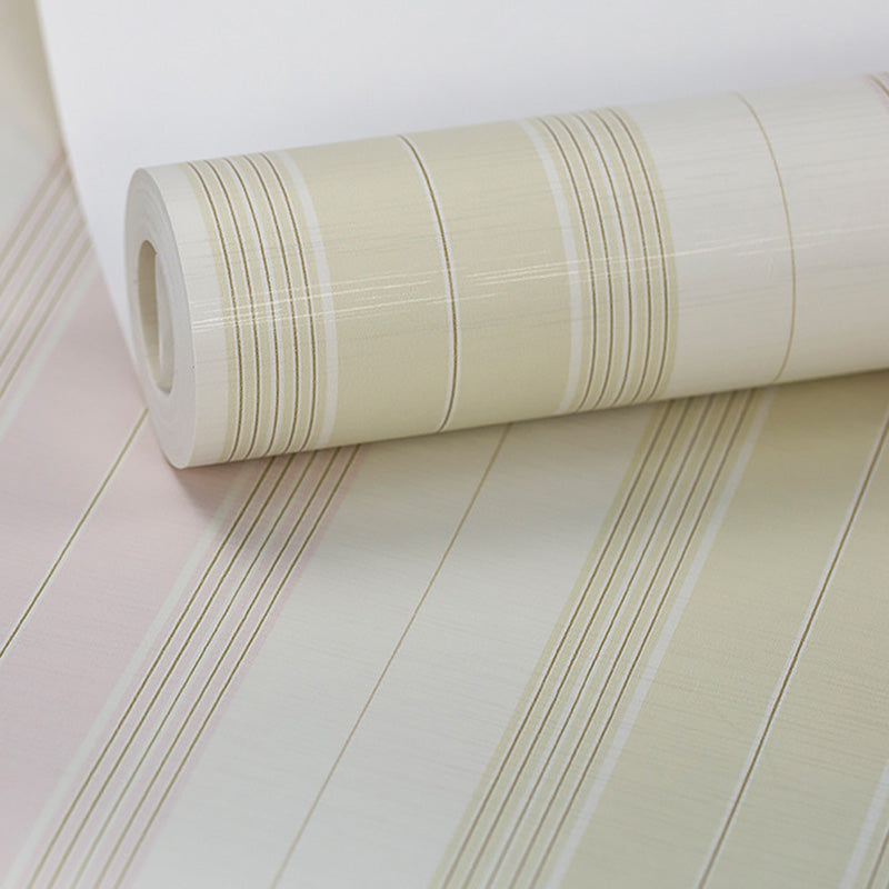 Simple Vertical Stripe Wall Covering for Home Decor, 57.1 sq ft. Wallpaper Roll in Pastel Color