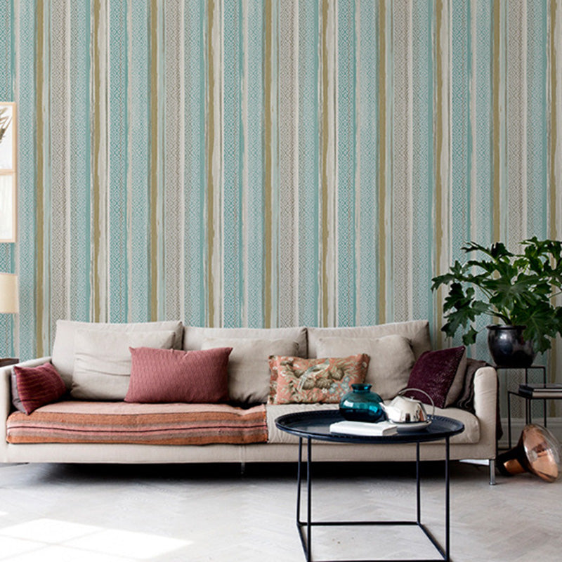 Rouleau de papier peint nordique de 57,1 pieds carrés pour la décoration de chambre d'amis avec motif à rayures verticales de couleur neutre