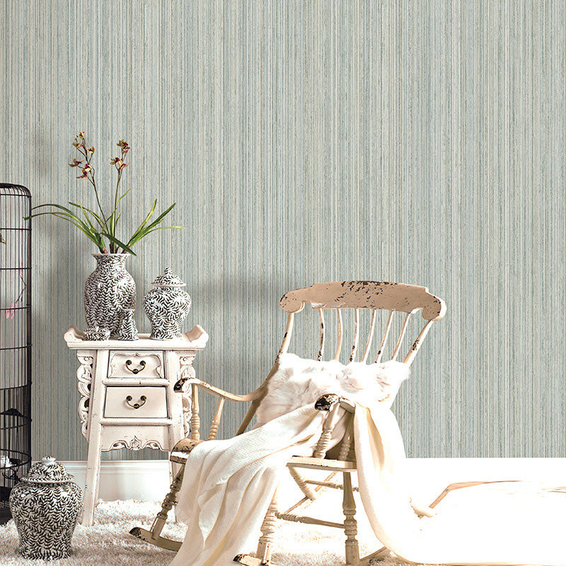 Water-Resistant Latitudinal Stripe Wallpaper Non-Woven Fabric Modern Wall Covering for Dining Room