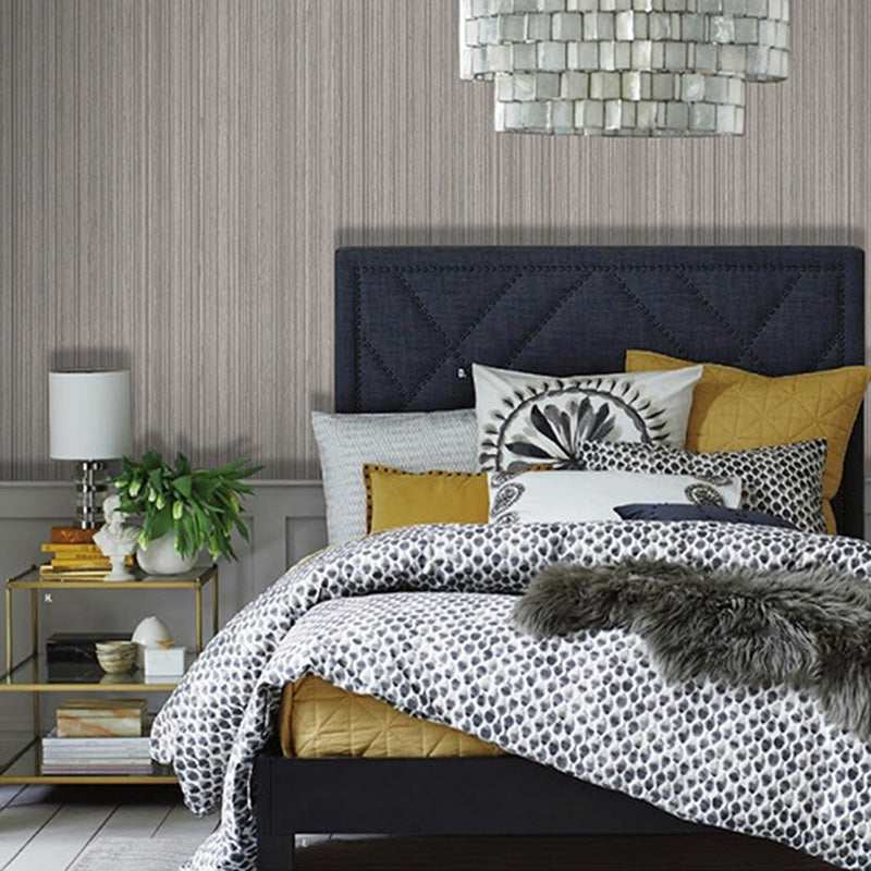 Water-Resistant Latitudinal Stripe Wallpaper Non-Woven Fabric Modern Wall Covering for Dining Room