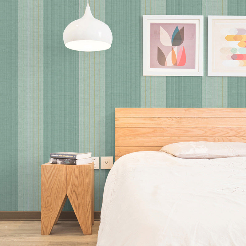 Postmodern Wallpaper Roll in Neutral Color Vertical Stripe Wall Covering for Bedroom, 20.5"W x 33'L