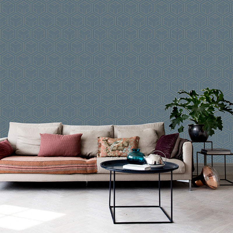 Moisture-Resistant Hexagon Wall Decor 20.5"W x 33'L Minimalist Wallpaper Roll for Living Room