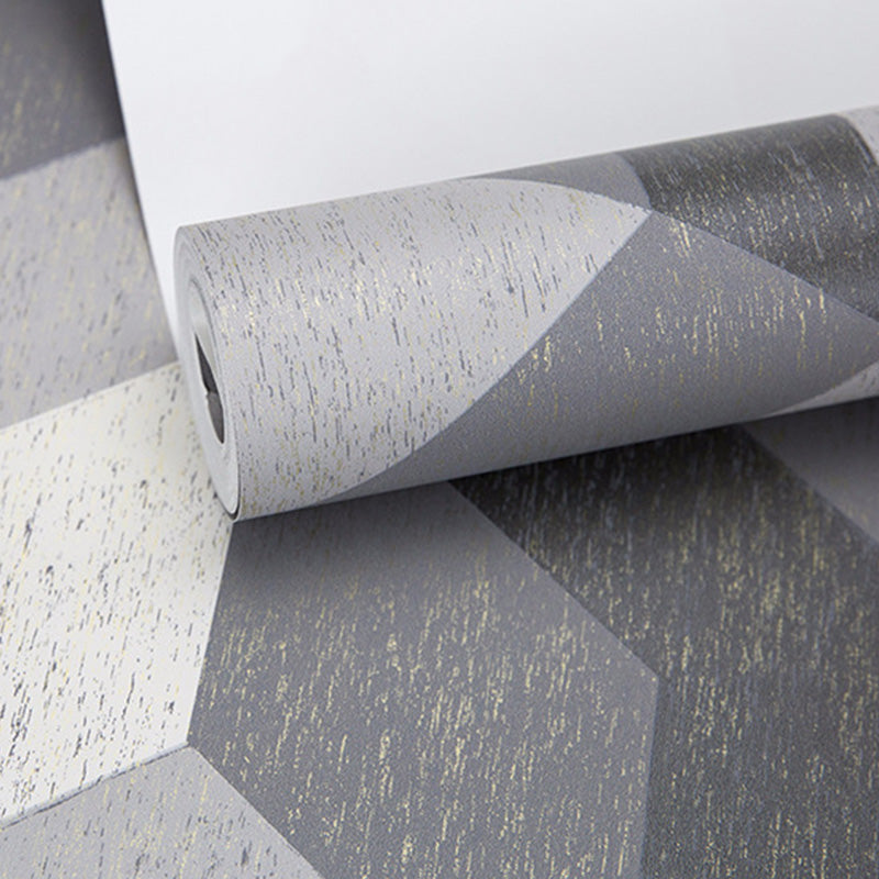 Zeitgenössisches Wanddekor in natürlichen Farben, kubische Tapetenrolle, 20,5" x 33', nicht beklebt