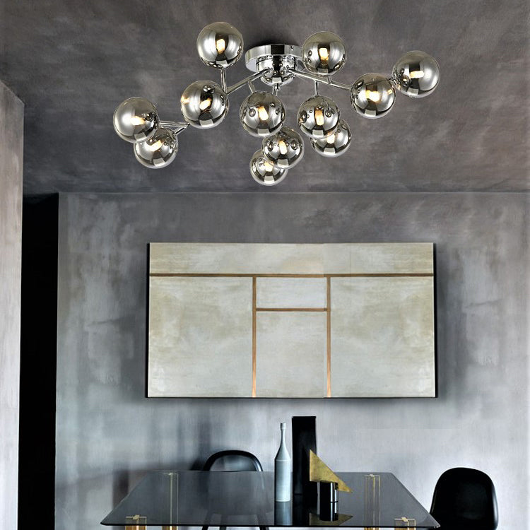 Modern modo G9 plafonnier verre et métal 12 lampes salon semi - encastré