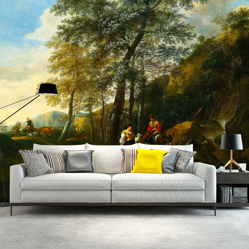 Waterproofing Oil Painting Wall Covering Personalized Size European Wall Mural for Living Room