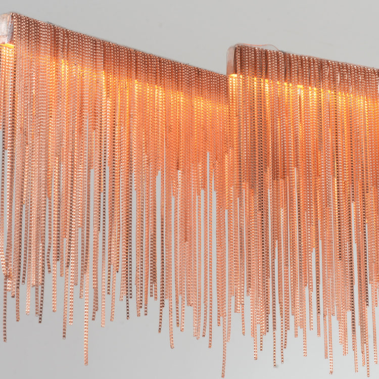 Luz colgante de isla lineal con borneal de oro contemporáneo Led colgante de led para el comedor, 39 "/47" de ancho