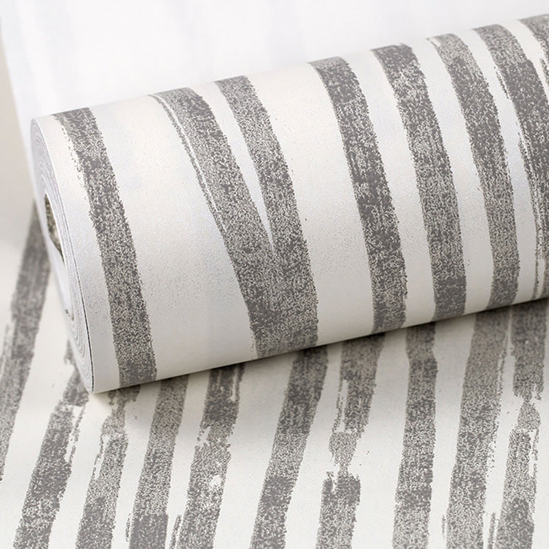 33' x 20,5" Streifen-Tapetenrolle in natürlichen Farben, Wanddekoration aus Vliesstoff für Schlafzimmer, nicht beklebt