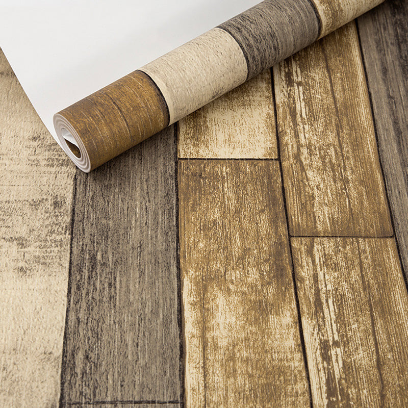 Natural Color Wood Effect Wall Decor Moisture-Resistant Wallpaper Roll for Home, Non-Pasted