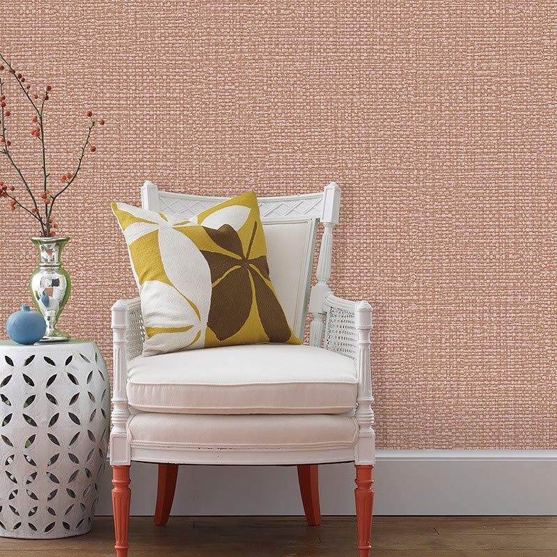 Water-Resistant Linen Surface Wallpaper Roll Non-Woven Fabric Simple Wall Decor for Bedroom