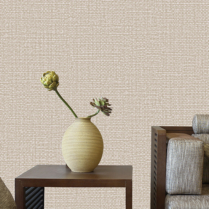 Water-Resistant Linen Surface Wallpaper Roll Non-Woven Fabric Simple Wall Decor for Bedroom