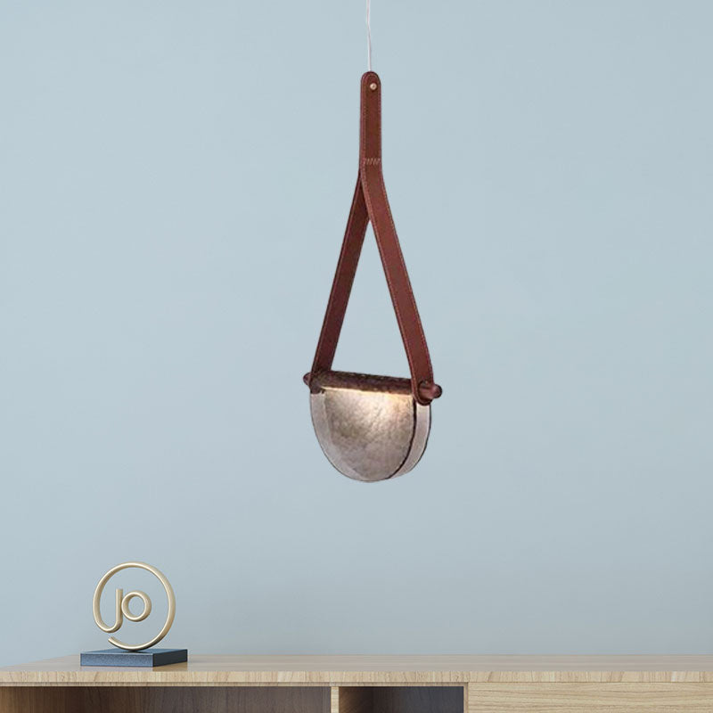 Kit di luce a sospensione modernista Raindrop fumatori fumato grigio/chiaro/ambra tavolo da pranzo a led lampada a led con cinturino in pelle marrone