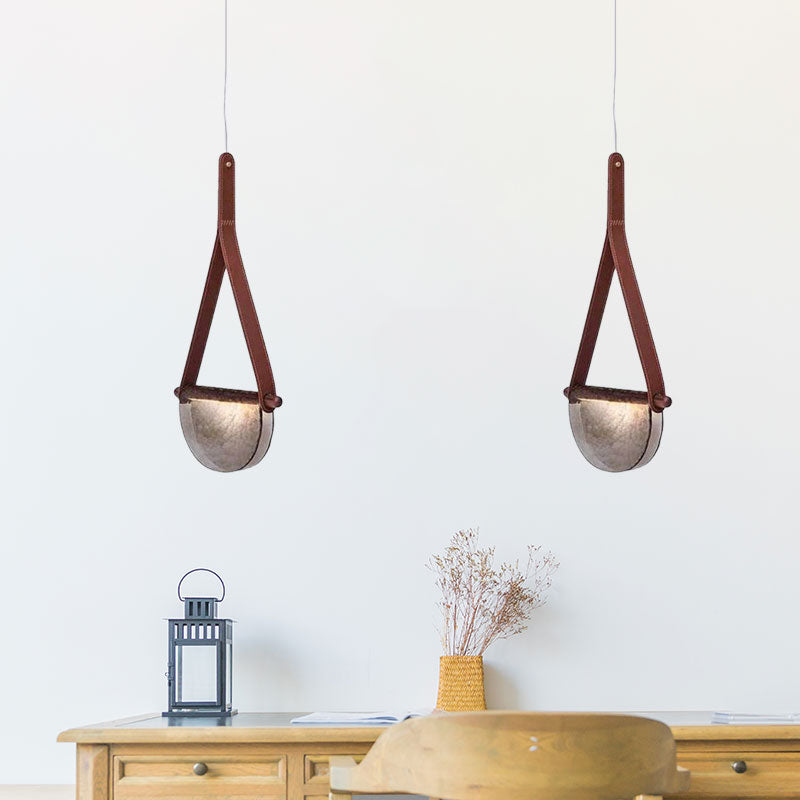 Kit di luce a sospensione modernista Raindrop fumatori fumato grigio/chiaro/ambra tavolo da pranzo a led lampada a led con cinturino in pelle marrone