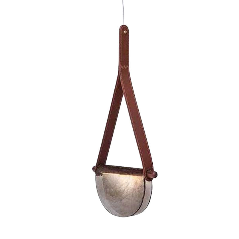 Kit di luce a sospensione modernista Raindrop fumatori fumato grigio/chiaro/ambra tavolo da pranzo a led lampada a led con cinturino in pelle marrone