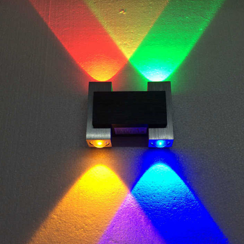 Idées d'éclairage de paroi de pub en forme de télescopes Lampe à applique LED moderne en aluminium en noir, violet / jaune / bleu clair