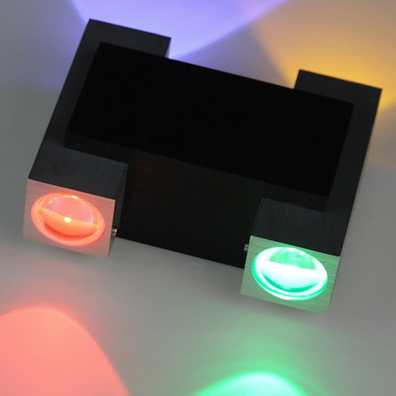 Idées d'éclairage de paroi de pub en forme de télescopes Lampe à applique LED moderne en aluminium en noir, violet / jaune / bleu clair