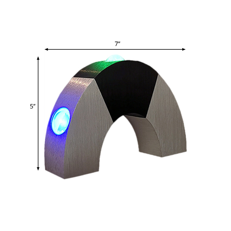 ARCH NEGRO Y SILLACE LUZ PEQUEÑA Simplicidad de aluminio RGB Color LED Disponse de iluminación de LED