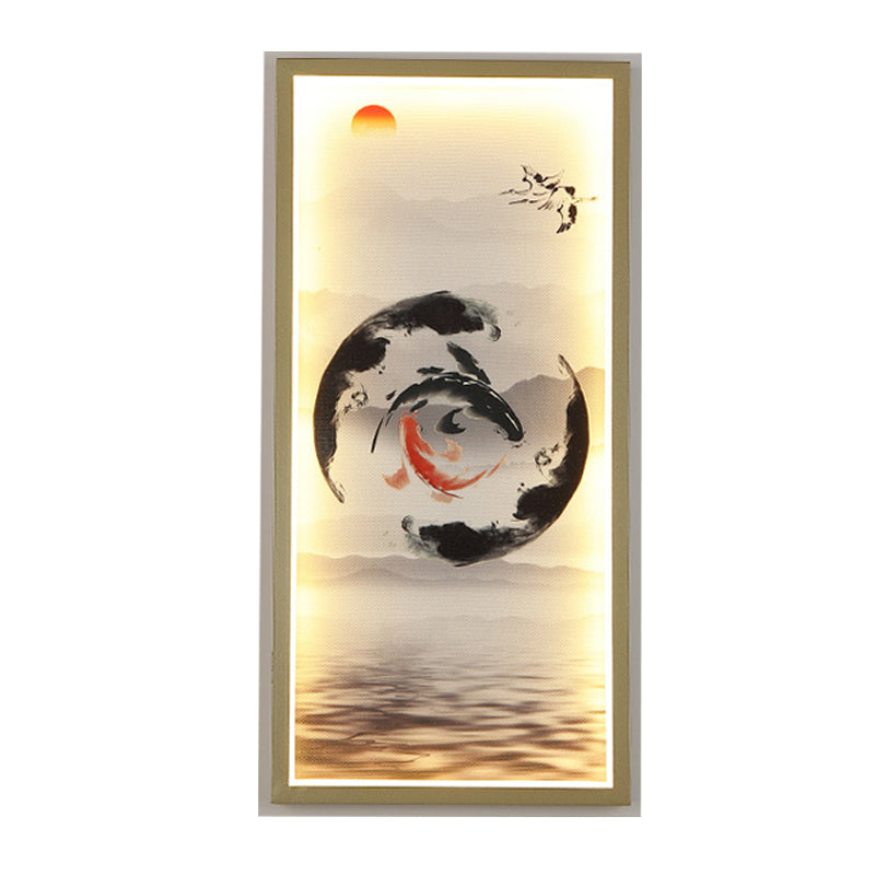 Fish-Black Fish Mural Lightture Asie Aluminium LED RECTANGE MUR MURM