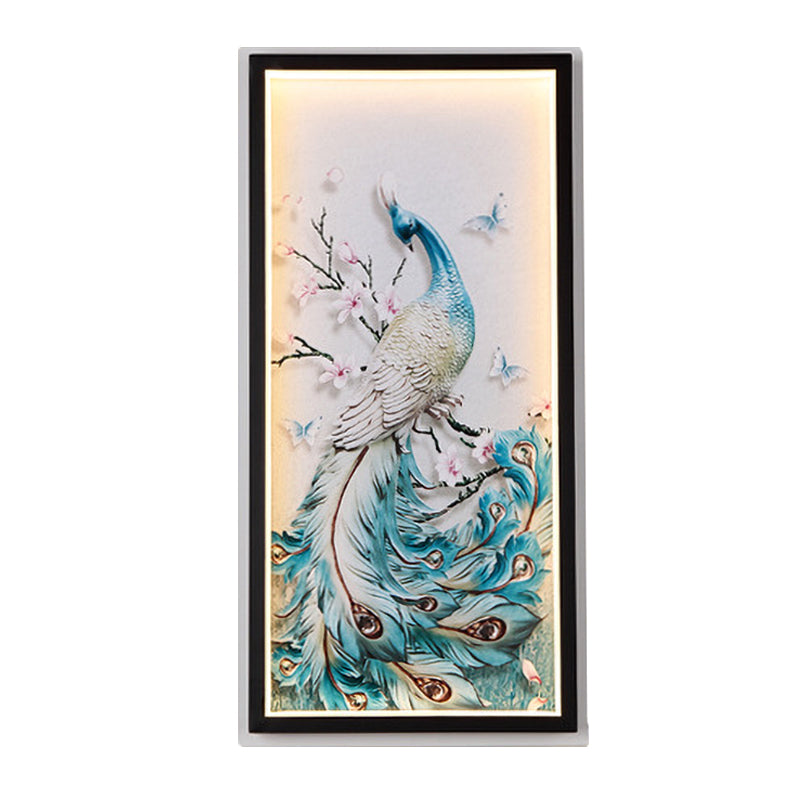 Éclairage mural mural mural asiatique en aluminium asiatique avec cadre noir