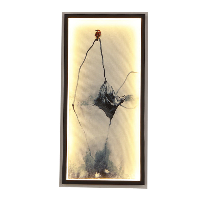 Black Dried Leaf Mural Light Asia LED Aluminum Wall Mounted Lighting for Decoration