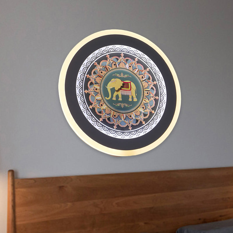 Éléphant marocain mural mural lampe à lit en acrylique LED MUR LEAUX en bleu