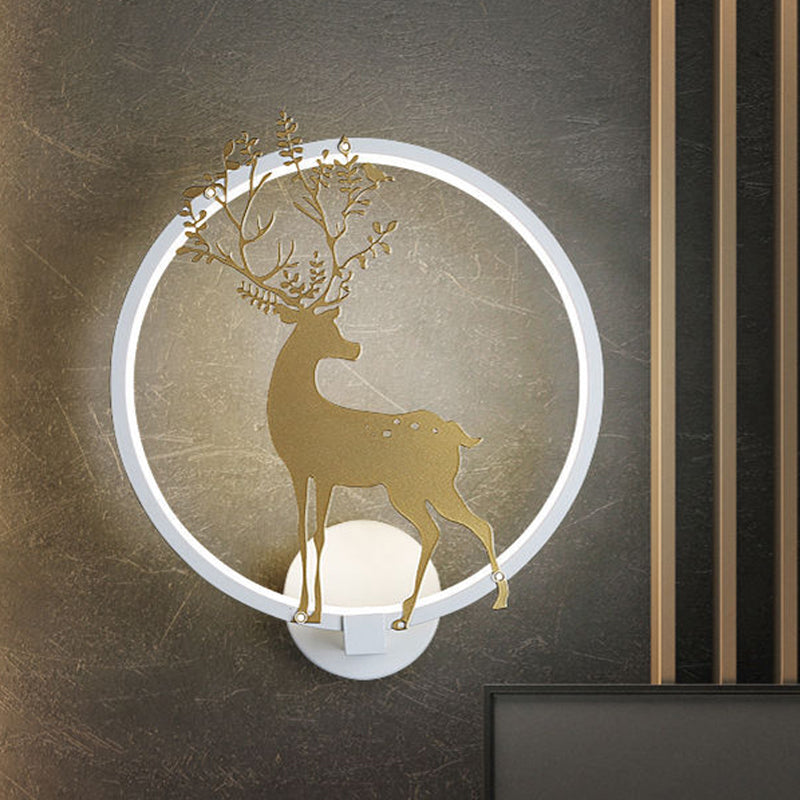 Lampe murale à cerf d'or lampe nordique acrylique à LED Hoop Éclairage mural pour le salon
