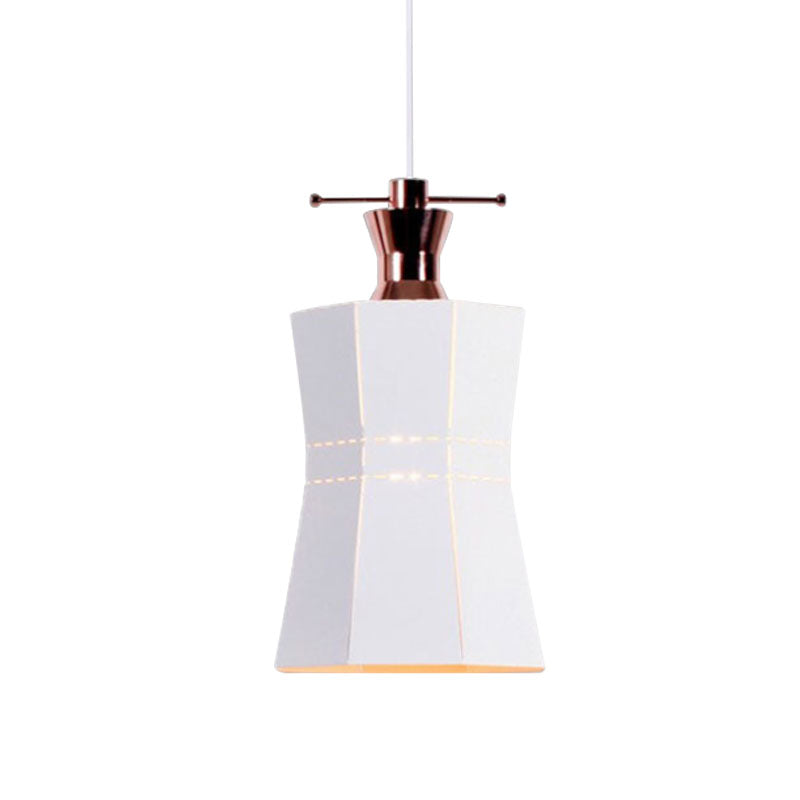 Cylinder/Diamond Shade Indoor Pendant Lighting Modern Style Metal and Wood 1 Light Black/White Ceiling Fixture