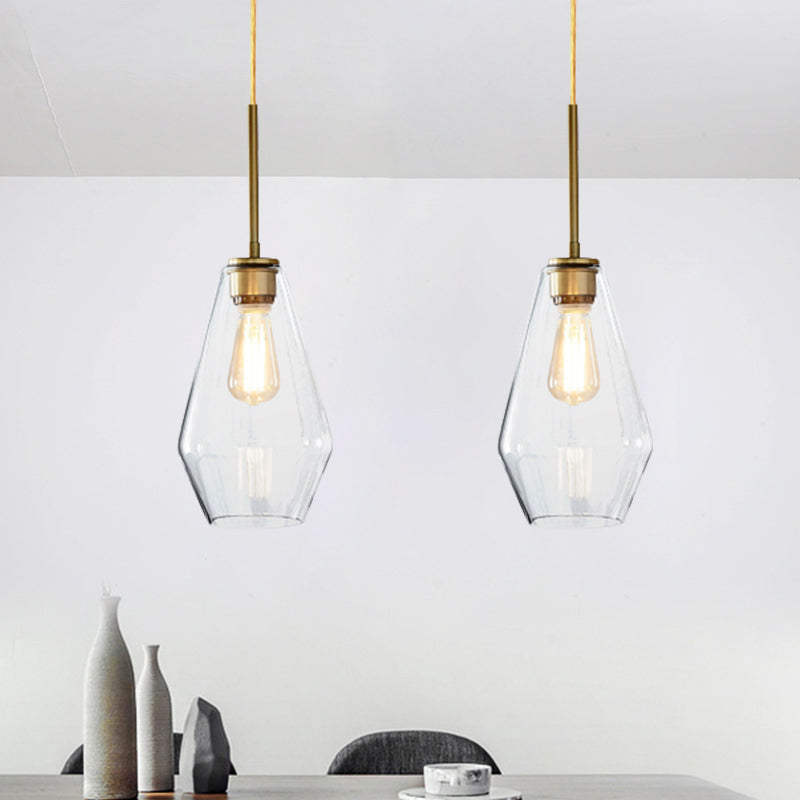 4.5"/9"/12" Wide Glass Shade Hanging Light with Brass Lamp Socket One Light Modern Pendant Light for Office