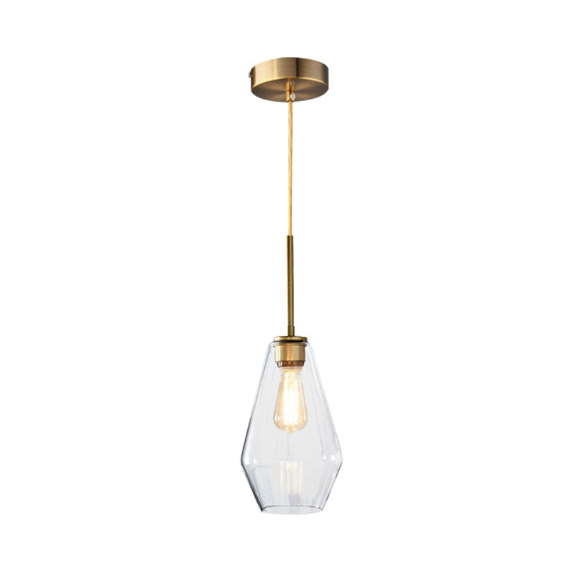 4.5"/9"/12" Wide Glass Shade Hanging Light with Brass Lamp Socket One Light Modern Pendant Light for Office