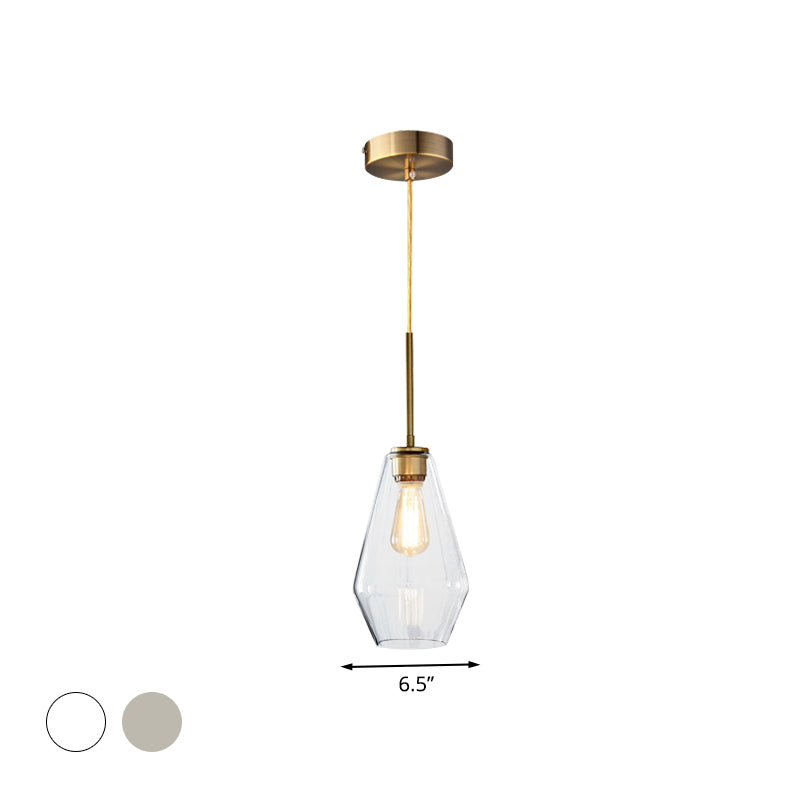 4.5"/9"/12" Wide Glass Shade Hanging Light with Brass Lamp Socket One Light Modern Pendant Light for Office